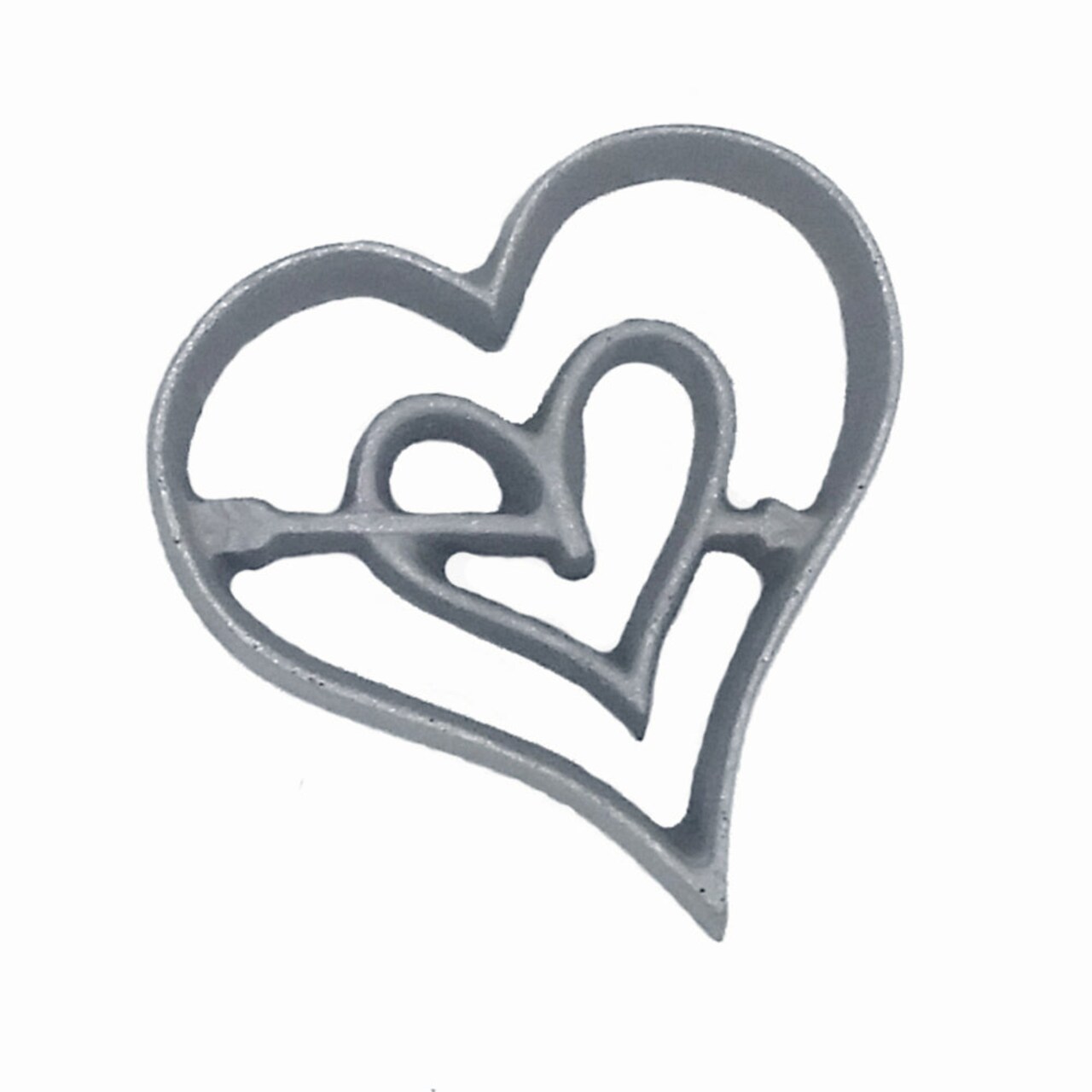 Kitchen Supply 7124 Valentine Heart Rosette Iron, Hand-Cast Aluminum, 3.25 W x 3.25 H x 0.5 D